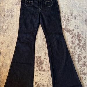 7 For All Mankind Blue Flare Wide Leg Jeans
